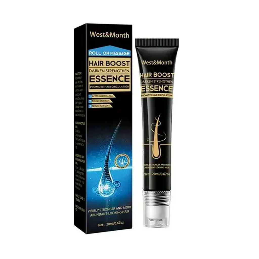Envase real de la esencia anticaída roll-on tal y como se envía